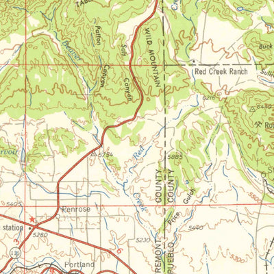 United States Geological Survey Pueblo, CO (1958, 250000-Scale) digital map