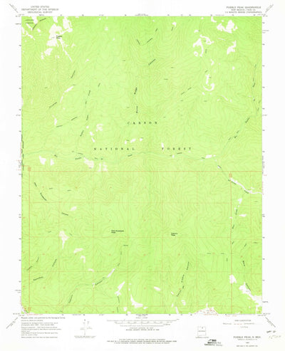 United States Geological Survey Pueblo Peak, NM (1965, 24000-Scale) digital map