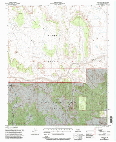 United States Geological Survey Puertecito, NM (1995, 24000-Scale) digital map