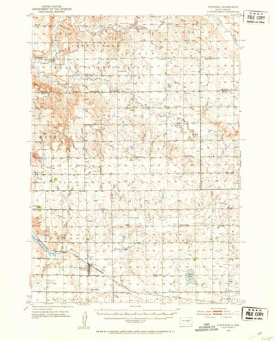 United States Geological Survey Pukwana, SD (1951, 62500-Scale) digital map