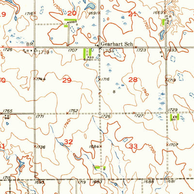 United States Geological Survey Pukwana, SD (1951, 62500-Scale) digital map