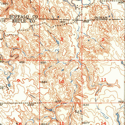 United States Geological Survey Pukwana, SD (1951, 62500-Scale) digital map