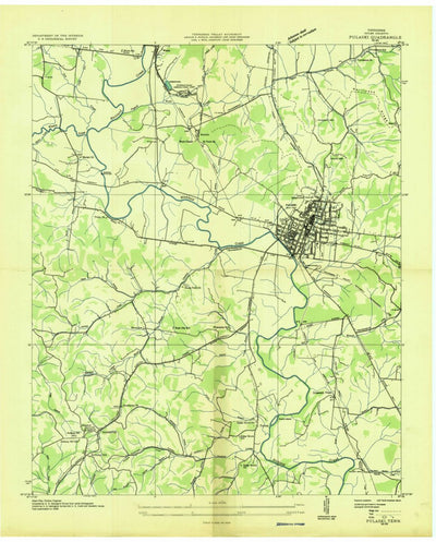United States Geological Survey Pulaski, TN (1936, 24000-Scale) digital map