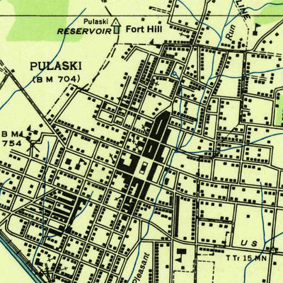 United States Geological Survey Pulaski, TN (1936, 24000-Scale) digital map