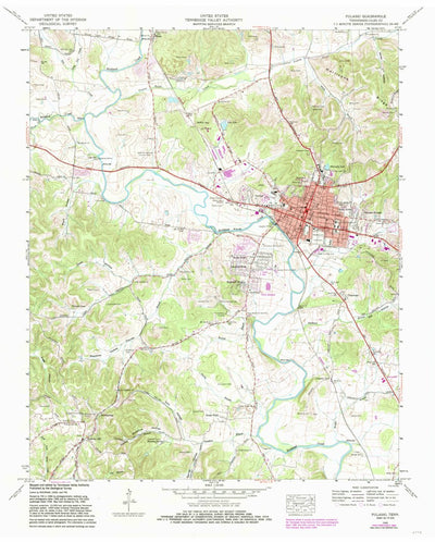 United States Geological Survey Pulaski, TN (1966, 24000-Scale) digital map