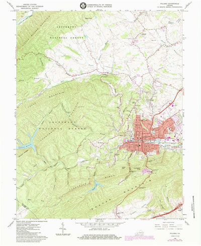 United States Geological Survey Pulaski, VA (1965, 24000-Scale) digital map