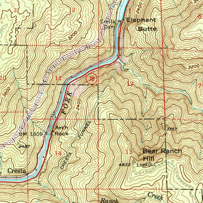 United States Geological Survey Pulga, CA (1957, 62500-Scale) digital map
