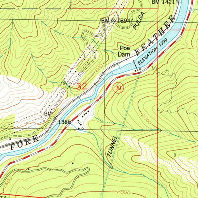 United States Geological Survey Pulga, CA (1979, 24000-Scale) digital map