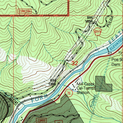 United States Geological Survey Pulga, CA (1994, 24000-Scale) digital map