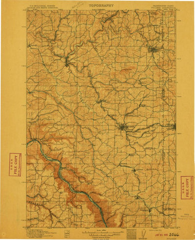 United States Geological Survey Pullnam, WA-ID (1910, 125000-Scale) digital map