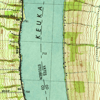 United States Geological Survey Pulteney, NY (1942, 31680-Scale) digital map