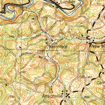 United States Geological Survey Punxsutawney, PA (1943, 125000-Scale) digital map