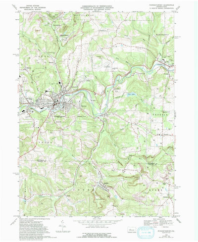 United States Geological Survey Punxsutawney, PA (1968, 24000-Scale) digital map