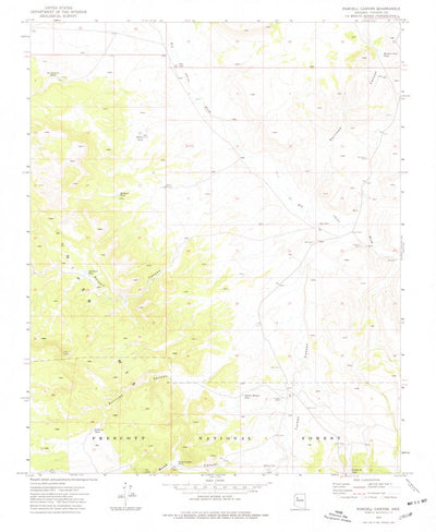 United States Geological Survey Purcell Canyon, AZ (1973, 24000-Scale) digital map