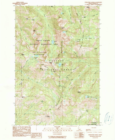 United States Geological Survey Purgatory Saddle, ID (1990, 24000-Scale) digital map