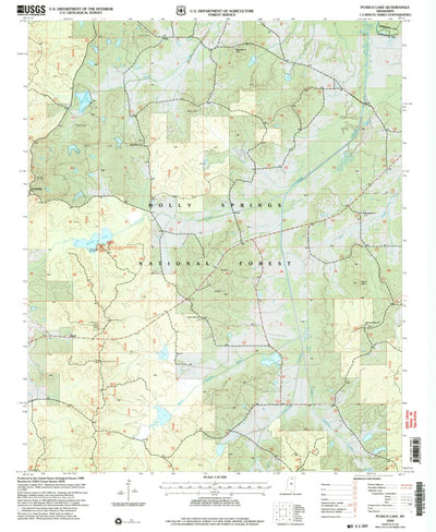 United States Geological Survey Puskus Lake, MS (2000, 24000-Scale) digital map