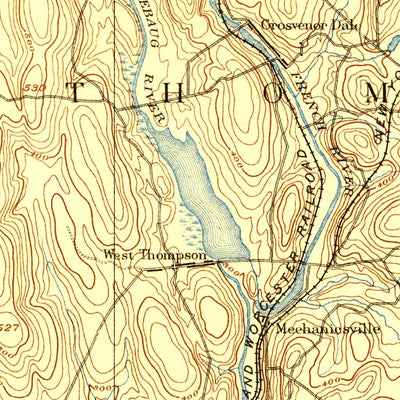 United States Geological Survey Putnam, CT-RI (1889, 62500-Scale) digital map