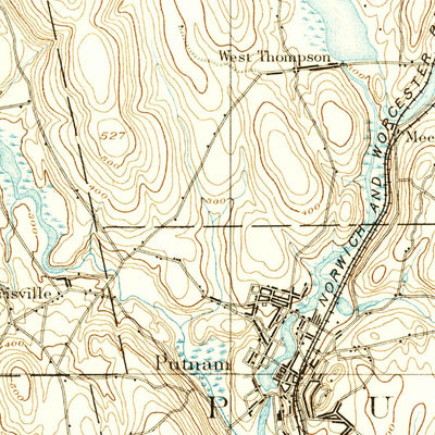United States Geological Survey Putnam, CT-RI (1893, 62500-Scale) digital map