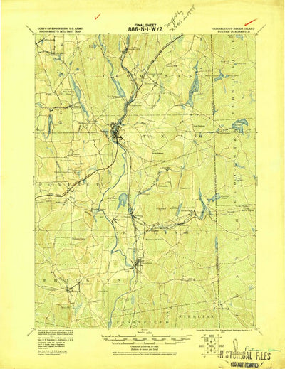 United States Geological Survey Putnam, CT-RI (1919, 62500-Scale) digital map