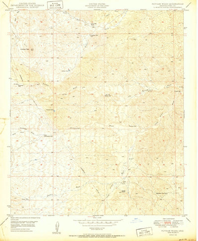 United States Geological Survey Putnam Wash, AZ (1950, 24000-Scale) digital map