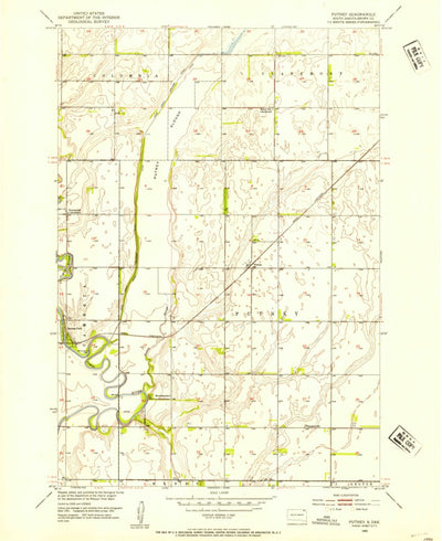 United States Geological Survey Putney, SD (1952, 24000-Scale) digital map