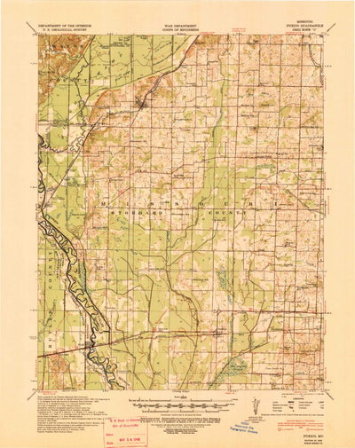 United States Geological Survey Puxico, MO (1939, 62500-Scale) digital map