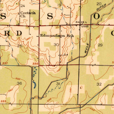 United States Geological Survey Puxico, MO (1939, 62500-Scale) digital map