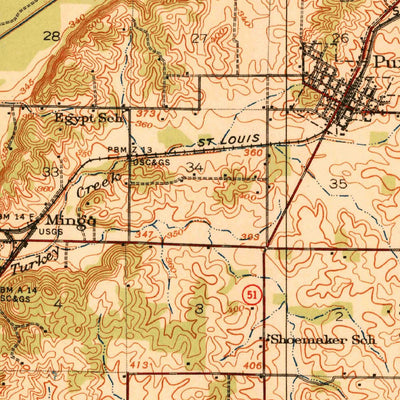 United States Geological Survey Puxico, MO (1939, 62500-Scale) digital map