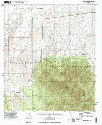 United States Geological Survey Pyeatt Ranch, AZ (1996, 24000-Scale) digital map