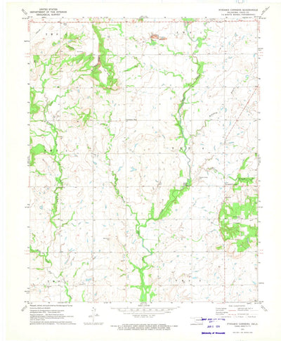 United States Geological Survey Pyramid Corners, OK (1971, 24000-Scale) digital map
