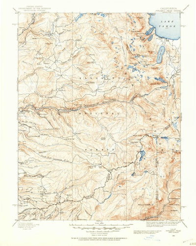 United States Geological Survey Pyramid Peak, CA-NV (1889, 125000-Scale) digital map