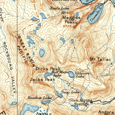 United States Geological Survey Pyramid Peak, CA-NV (1896, 125000-Scale) digital map