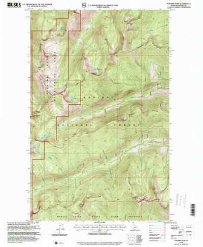 United States Geological Survey Pyramid Peak, ID (1996, 24000-Scale) digital map