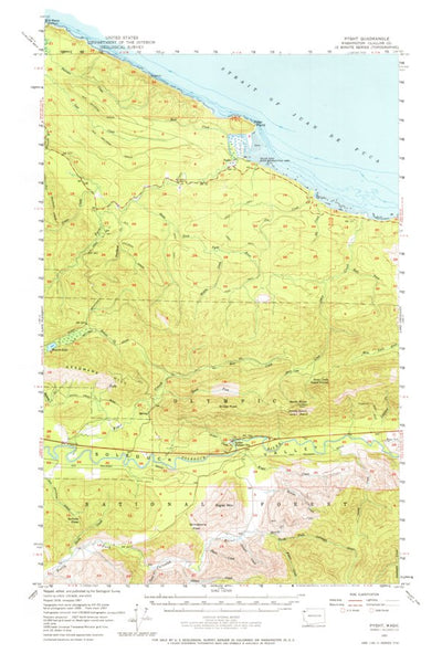 United States Geological Survey Pysht, WA (1957, 62500-Scale) digital map