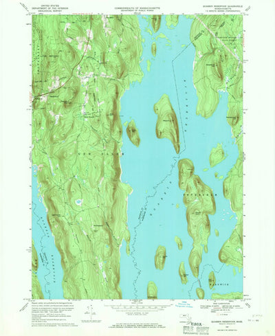 United States Geological Survey Quabbin Reservoir, MA (1967, 24000-Scale) digital map