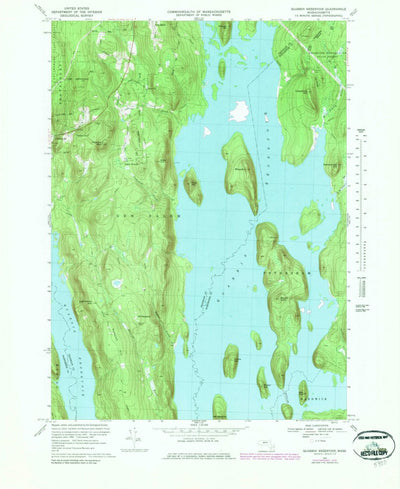 United States Geological Survey Quabbin Reservoir, MA (1967, 25000-Scale) digital map