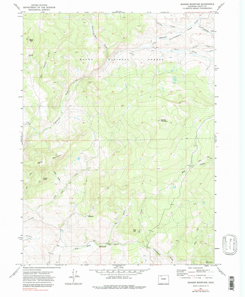 Quaker Mountain, CO (1971, 24000-Scale) Map by United States Geological ...