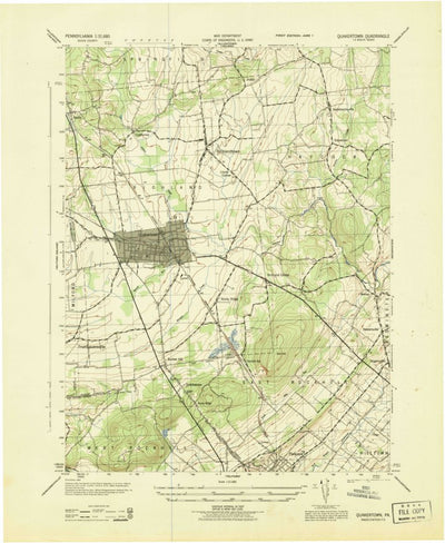 United States Geological Survey Quakertown, PA (1943, 31680-Scale) digital map