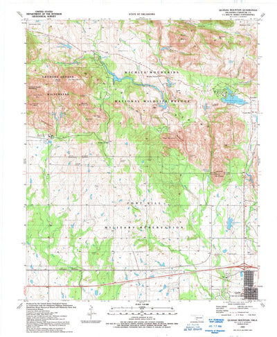 United States Geological Survey Quanah Mountain, OK (1991, 24000-Scale) digital map