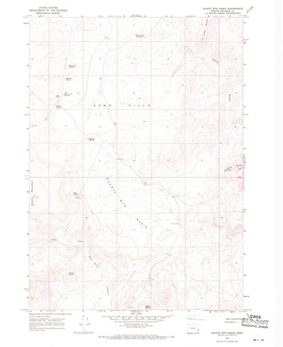 United States Geological Survey Quartz Mountain Basin, OR (1967, 24000-Scale) digital map