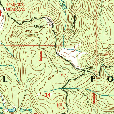 United States Geological Survey Quartz Mountain, OR (1997, 24000-Scale) digital map