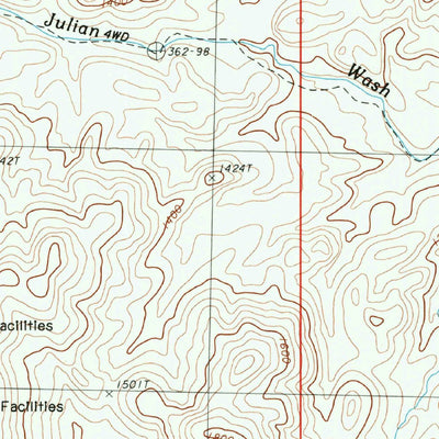 United States Geological Survey Quartz Peak, CA (1988, 24000-Scale) digital map