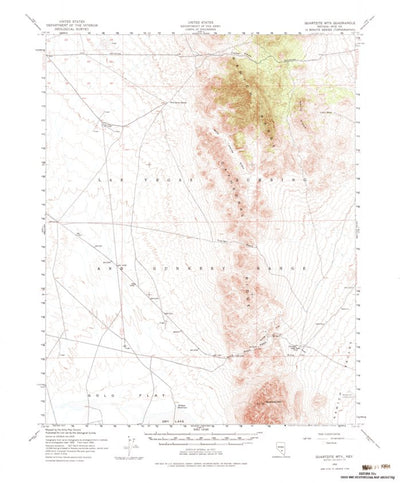 United States Geological Survey Quartzite Mountain, NV (1952, 62500-Scale) digital map