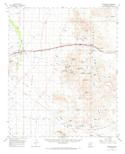 United States Geological Survey Quartzsite, AZ (1962, 62500-Scale) digital map