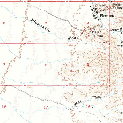 United States Geological Survey Quartzsite, AZ (1962, 62500-Scale) digital map