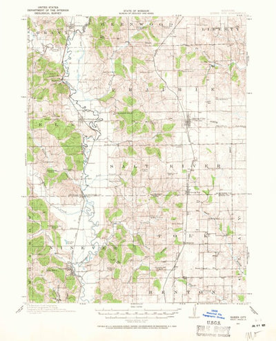 United States Geological Survey Queen City, MO (1911, 62500-Scale) digital map