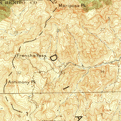 United States Geological Survey Quien Sabe, CA (1922, 62500-Scale) digital map