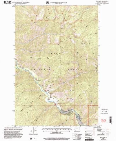 United States Geological Survey Quigg Peak, MT (1999, 24000-Scale) digital map