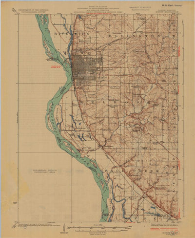 United States Geological Survey Quincy, IL-MO (1925, 62500-Scale) digital map