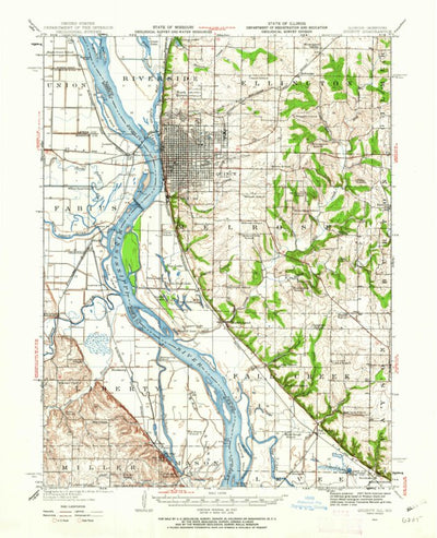 United States Geological Survey Quincy, IL-MO (1944, 62500-Scale) digital map